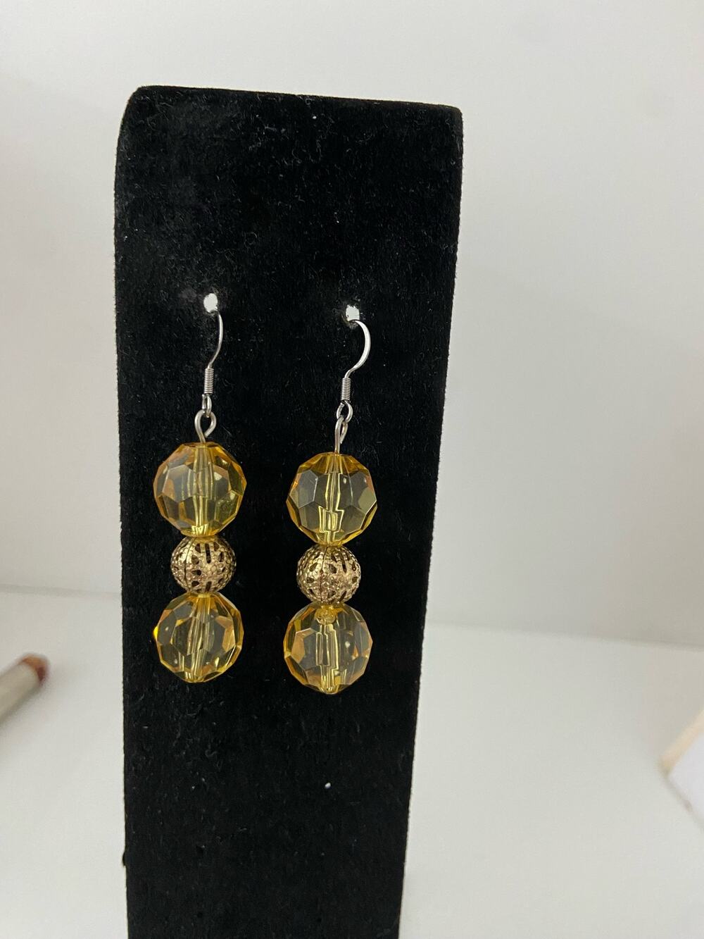 yellow bead earrings